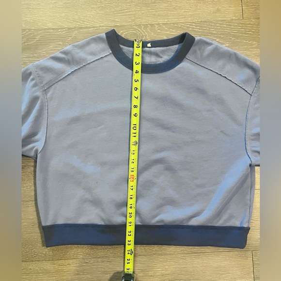 3/4 Sleeve Oversized Cropped Crewneck Sweatshirt - Picture 5 of 8